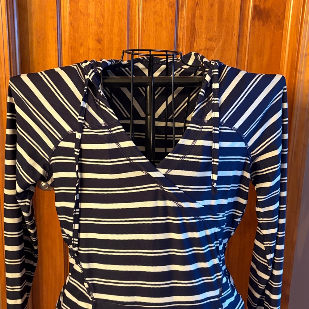 Athleta Navy and White Striped Dress - Picture 3 of 4